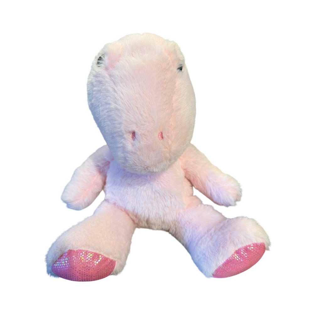 Homerbest Pink Dinosaur Plush Stuffed Animal Shimmer Metallic Accents 8 Inch
